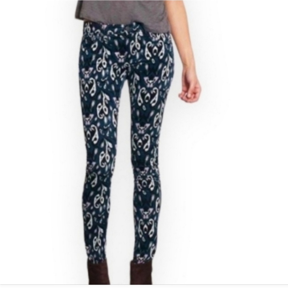 Rag & Bone pants size 26 gray printed curdoroy skinny low rise